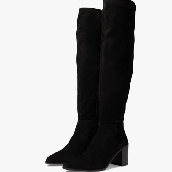 Seychelles Black Suede Over the Knee Boot size 10 New in Box Block Heel - Picture 2 of 15